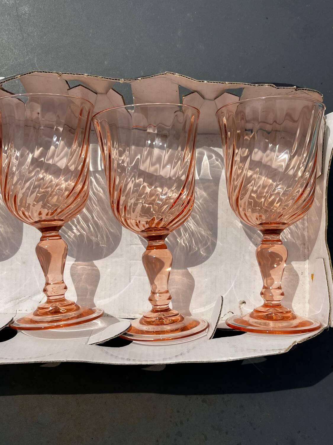 Set of 6 Luminarc Rosaline Stem Glasses - Stemglasses Model No. 5 (12