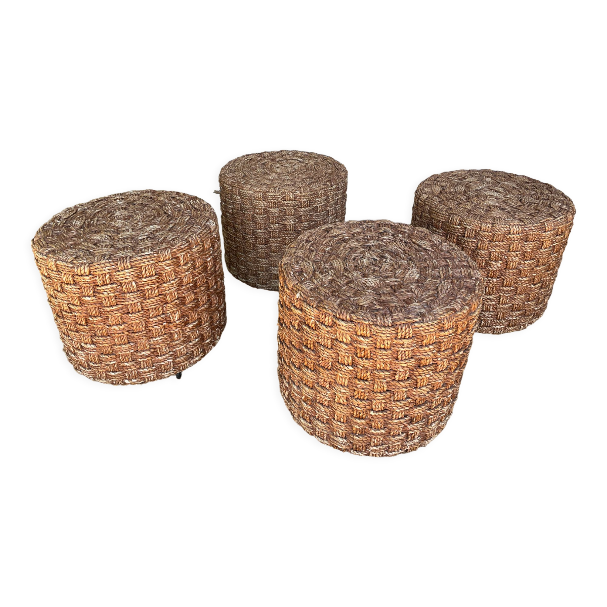 4 wooden stools and rope 1960
