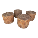 4 wooden stools and rope 1960