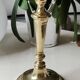 Antique torch candle holder, in polished brass, classic and refined
