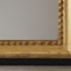 Miroir doré longiligne ancien à la feuille d'or et teinte grise 36x121cm