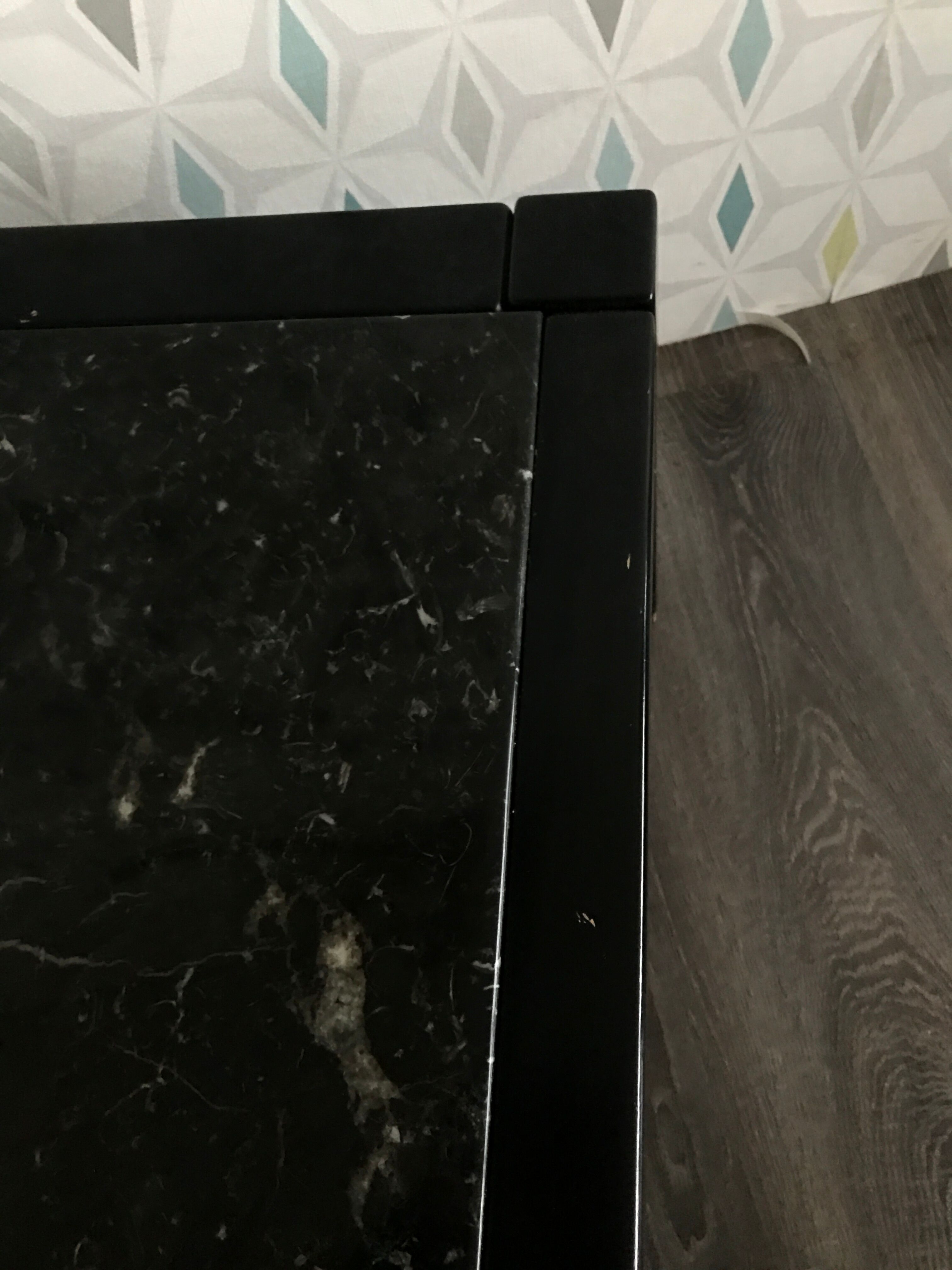 Wood and marble coffee table