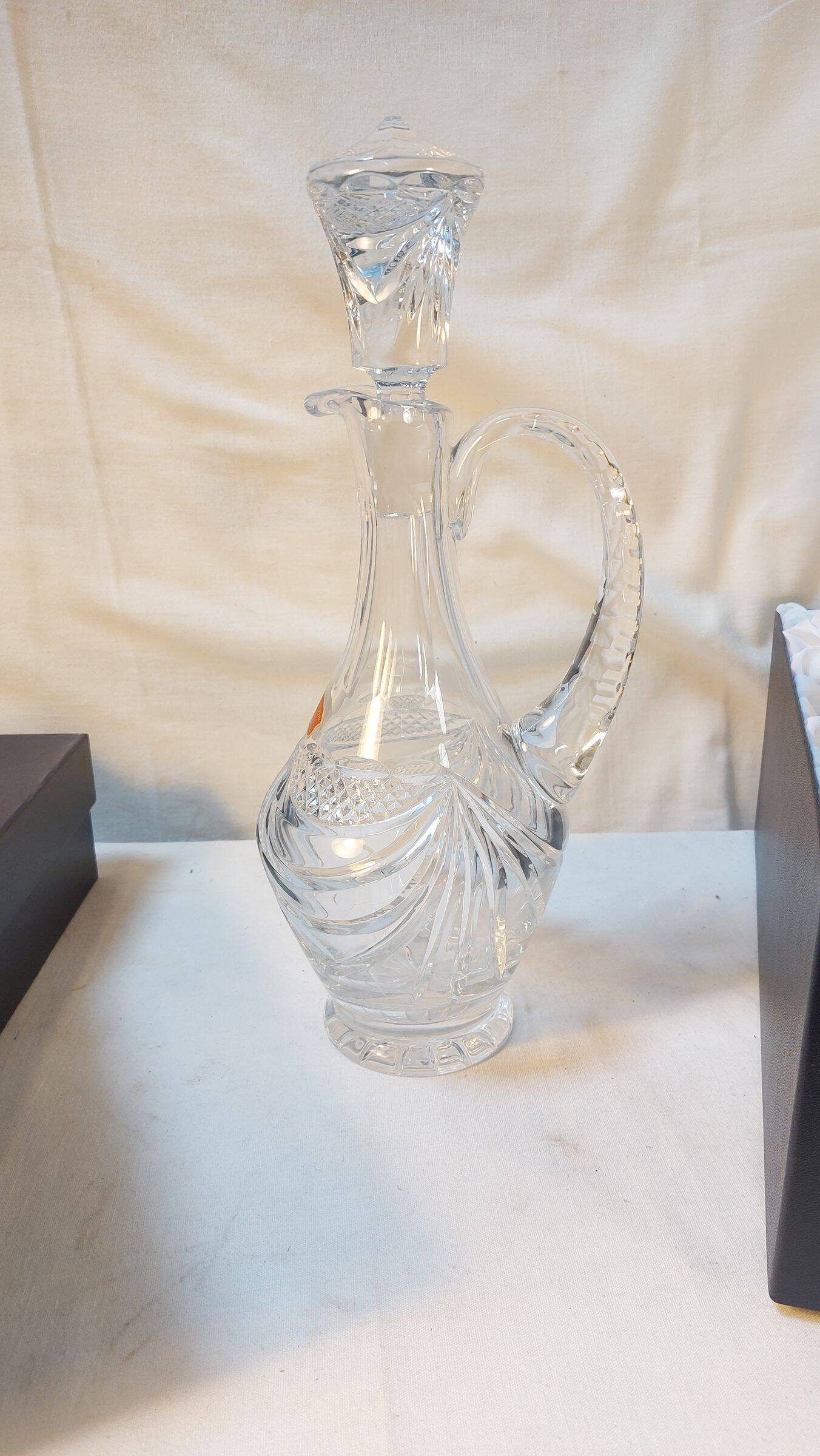 Set of 6 wine glasses and carafe in Lorraine Crystal - Gérard Model