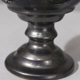 Jean Marais in Vallauris Black glazed candle holder 1970s