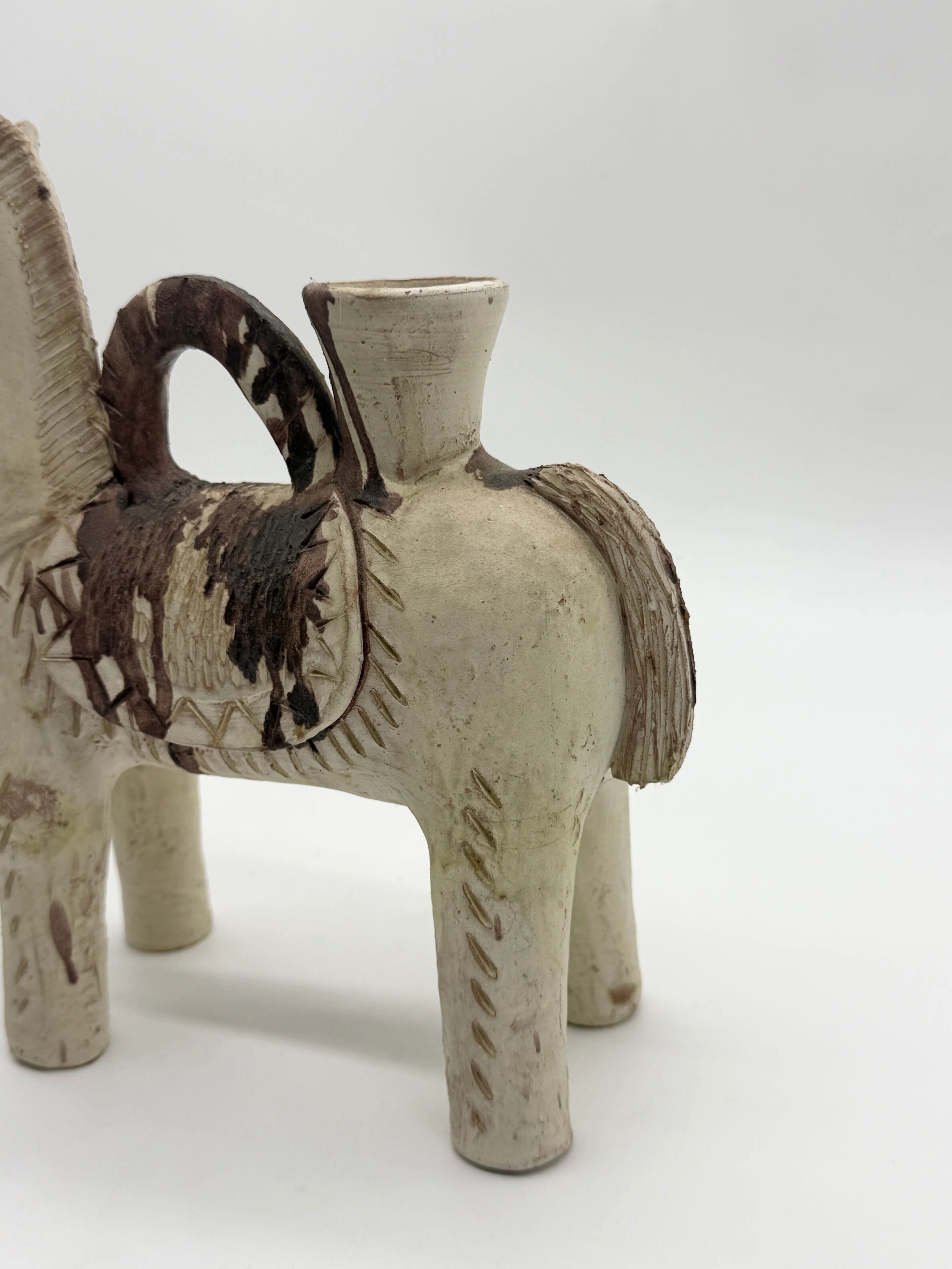Ceramic candlestick horse, Sardinian, 1960s