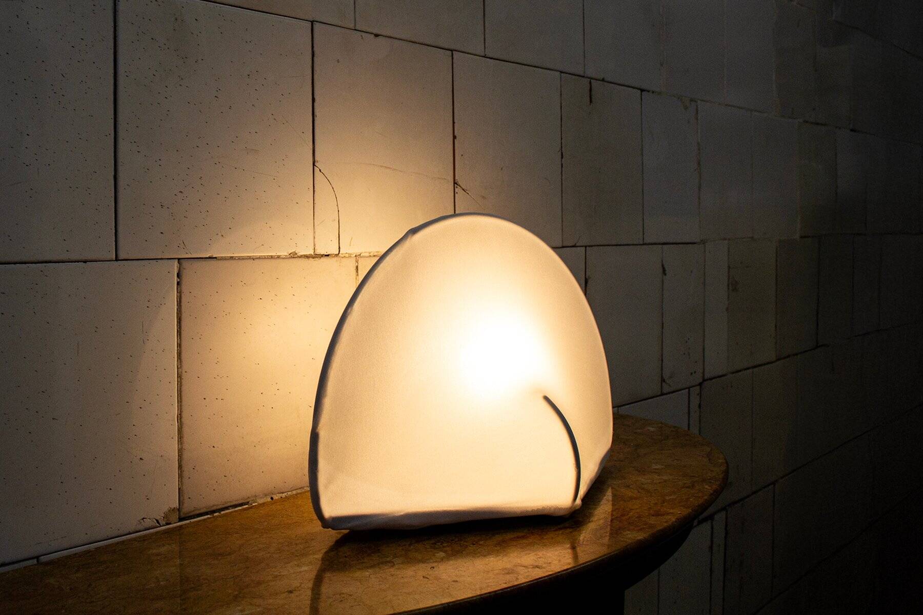 Kaori 1 table lamp in fabric by Kazuhide Takahama for Sirrah, 1970s