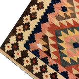 Traditional afghan kilim rug oriental pink green wool rug 100x279cm