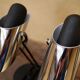 Pair of vintage chrome metal lamps