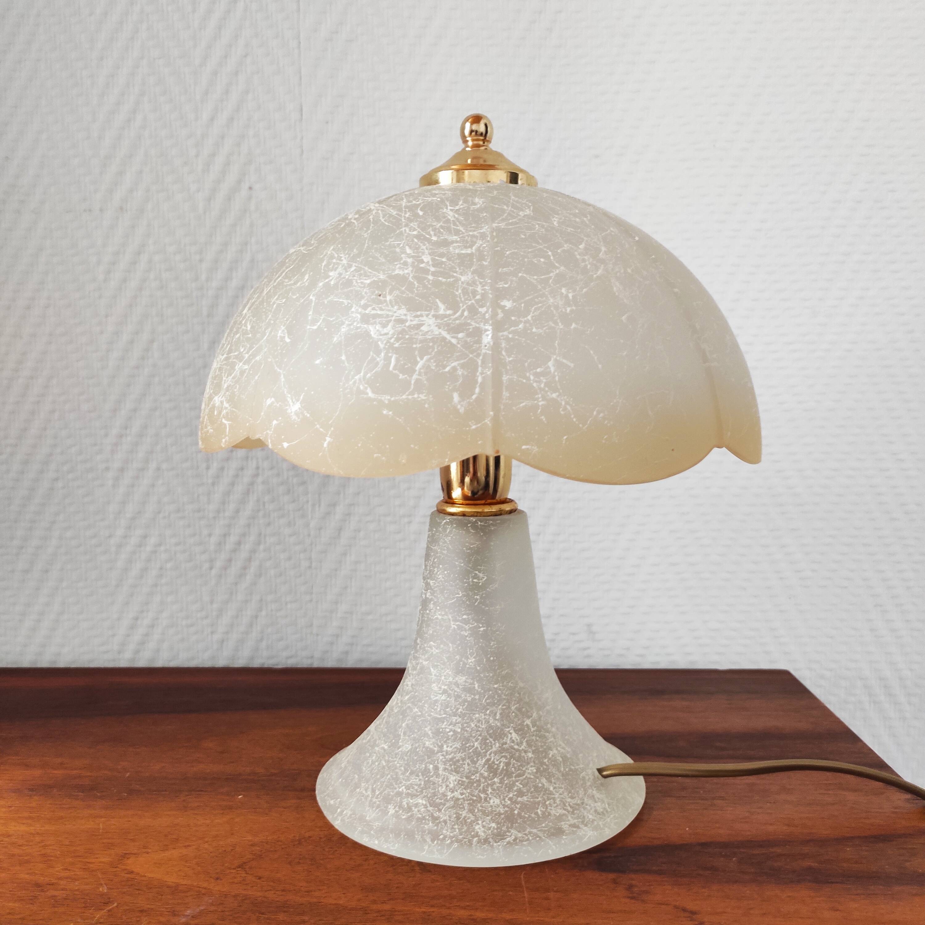 Vintage glass mushroom lamp
