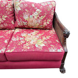 Empire-style bergère bench, carved wood and cane sofa, circa 1900