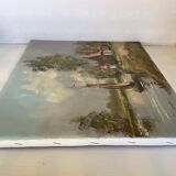 Tableau paysage Hollandais huile sur toile signée