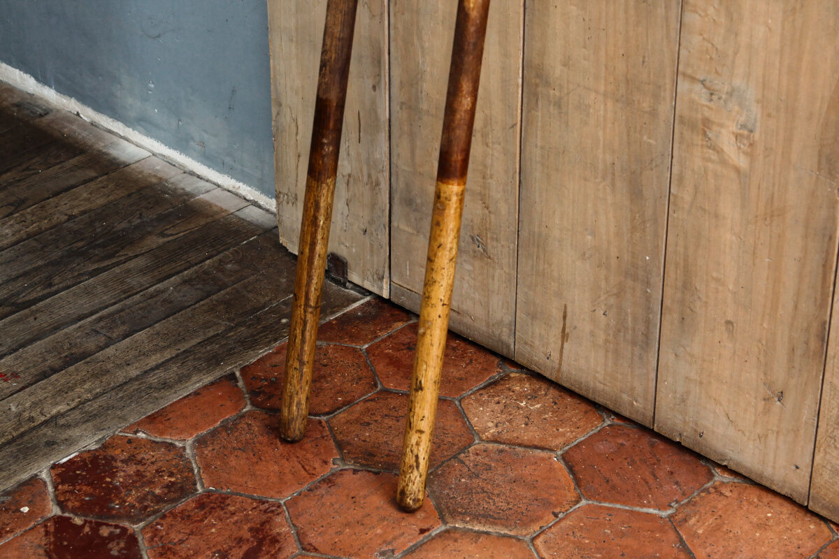 Former pair of wooden oars