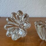 60s crystal flower candle holder