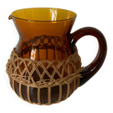Amber and wicker decanter Selency x Monoprix Croisé Laroche