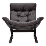 1970s, Scandinavian design, lounge chair, original condition, leather, bent wood.