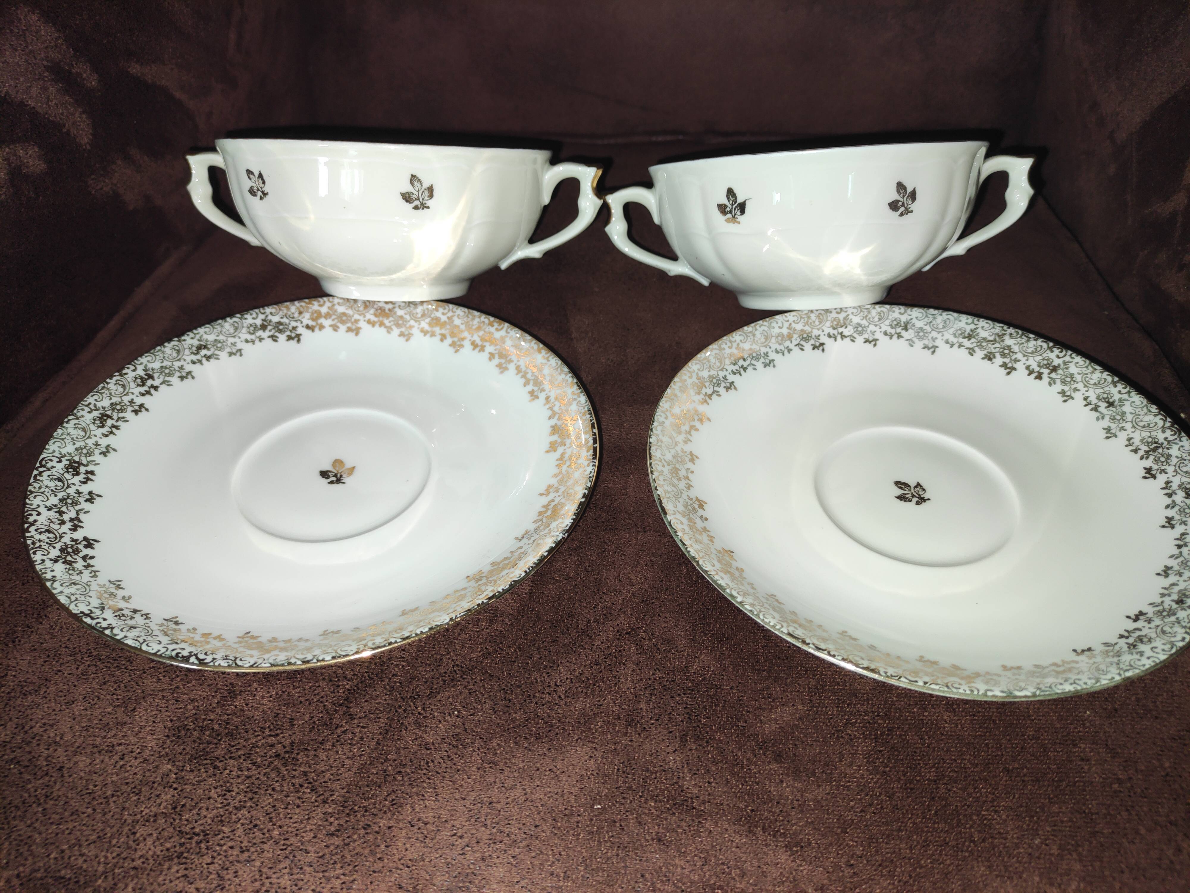 Bernardaud Limoges porcelain cups and saucers