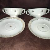 Bernardaud Limoges porcelain cups and saucers