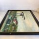 Canal landscape painting oil on panel signed
