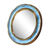 Blue and gold ceramic mirror