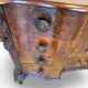 serpentine commode in antique walnut