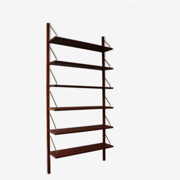 Teak and brass wall shelf by Poul Cadovius for Royal System, Denmark, 1960.