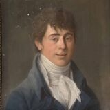 Male portrait, pastel in its frame, circa 1800