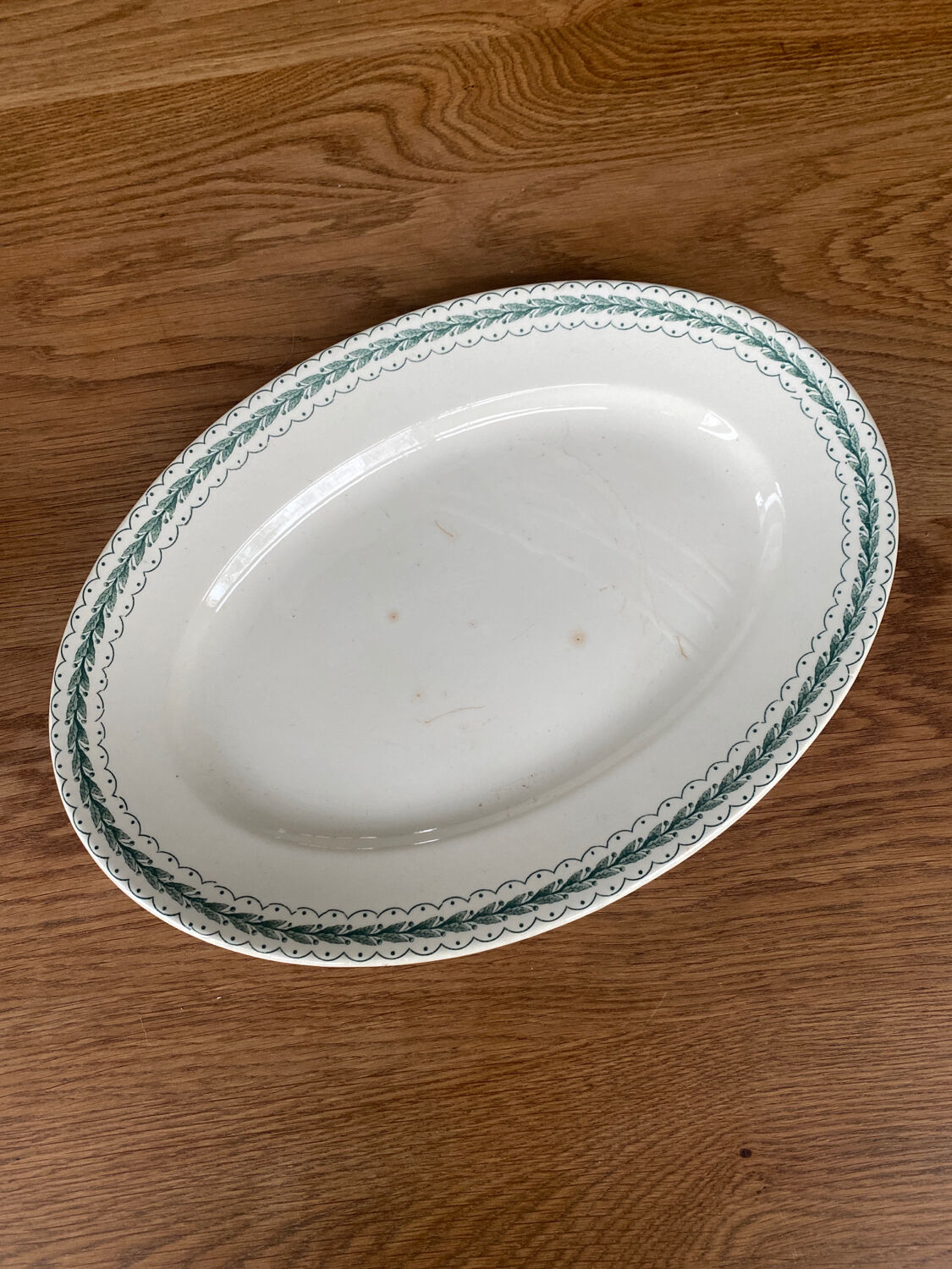 Old bourgeois earthenware serving dish