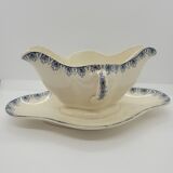 Saucière ancienne faïence décor Rouen Lunéville K&G