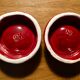 Set of 7 eggcups by Louis Bacculini, Vallauris, with 2 cups of salt, 6 saucers