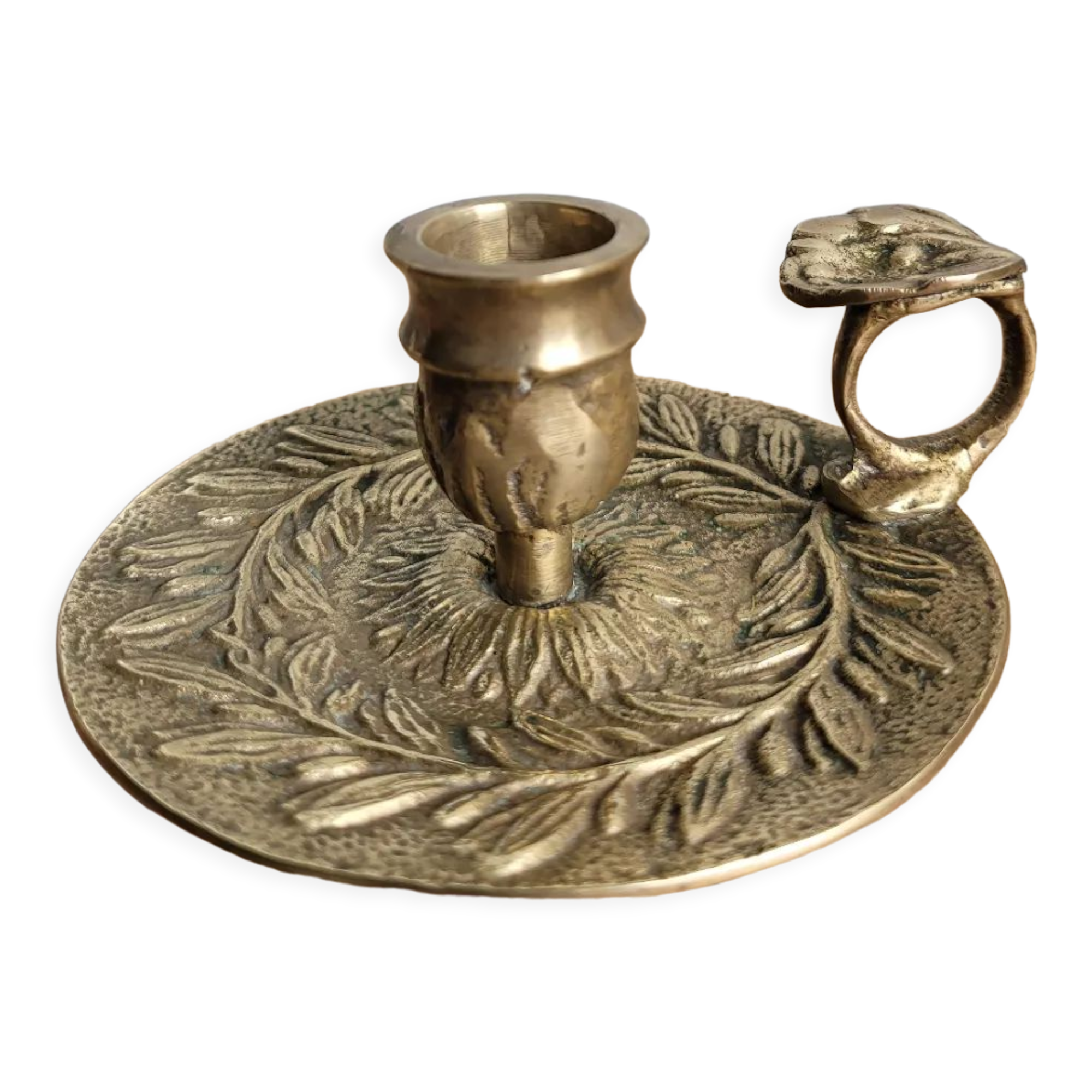 Brass cellar rat candle holder