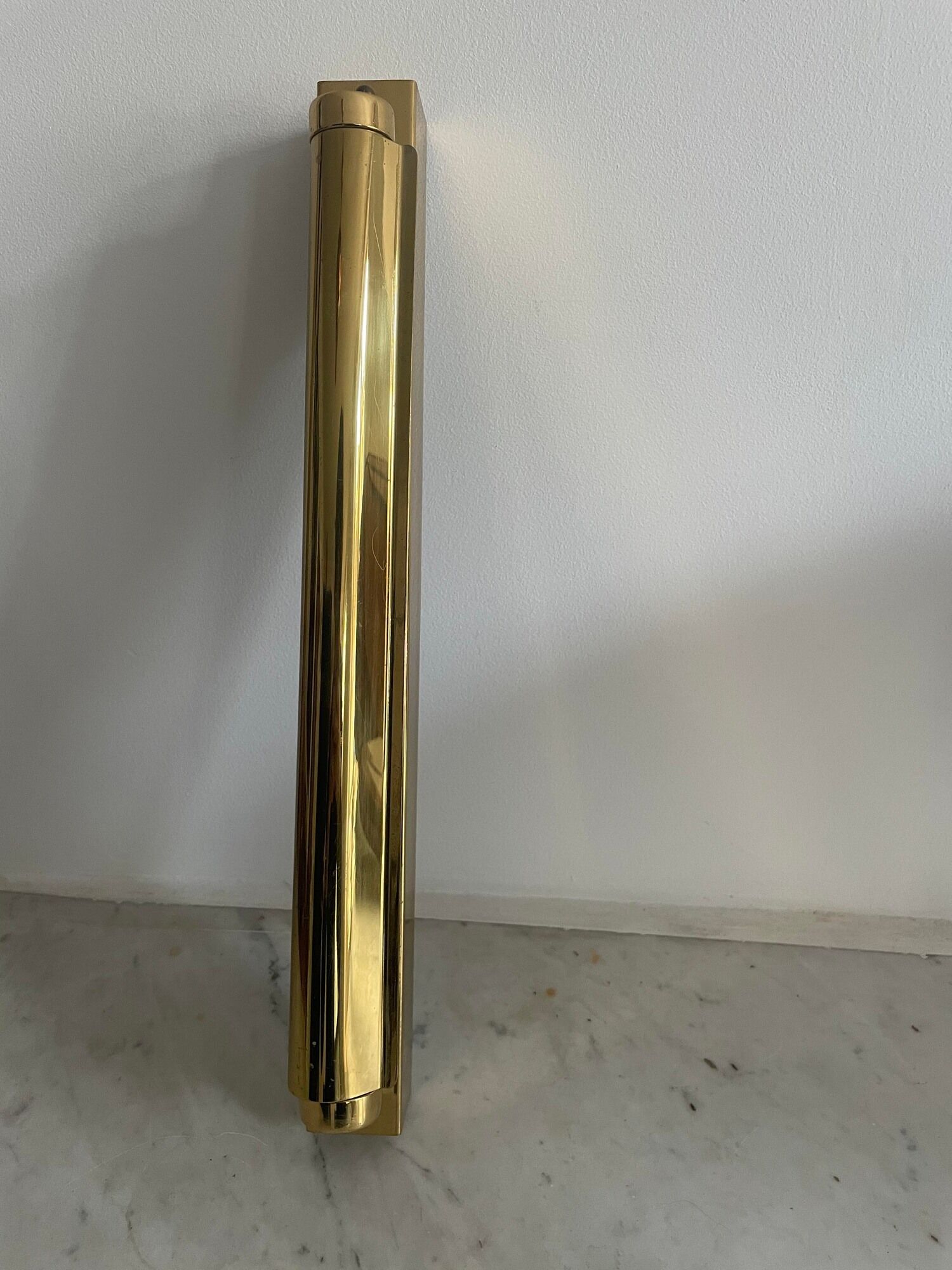 Vintage adjustable matt golden brass wall lamp, CVL, France 1980