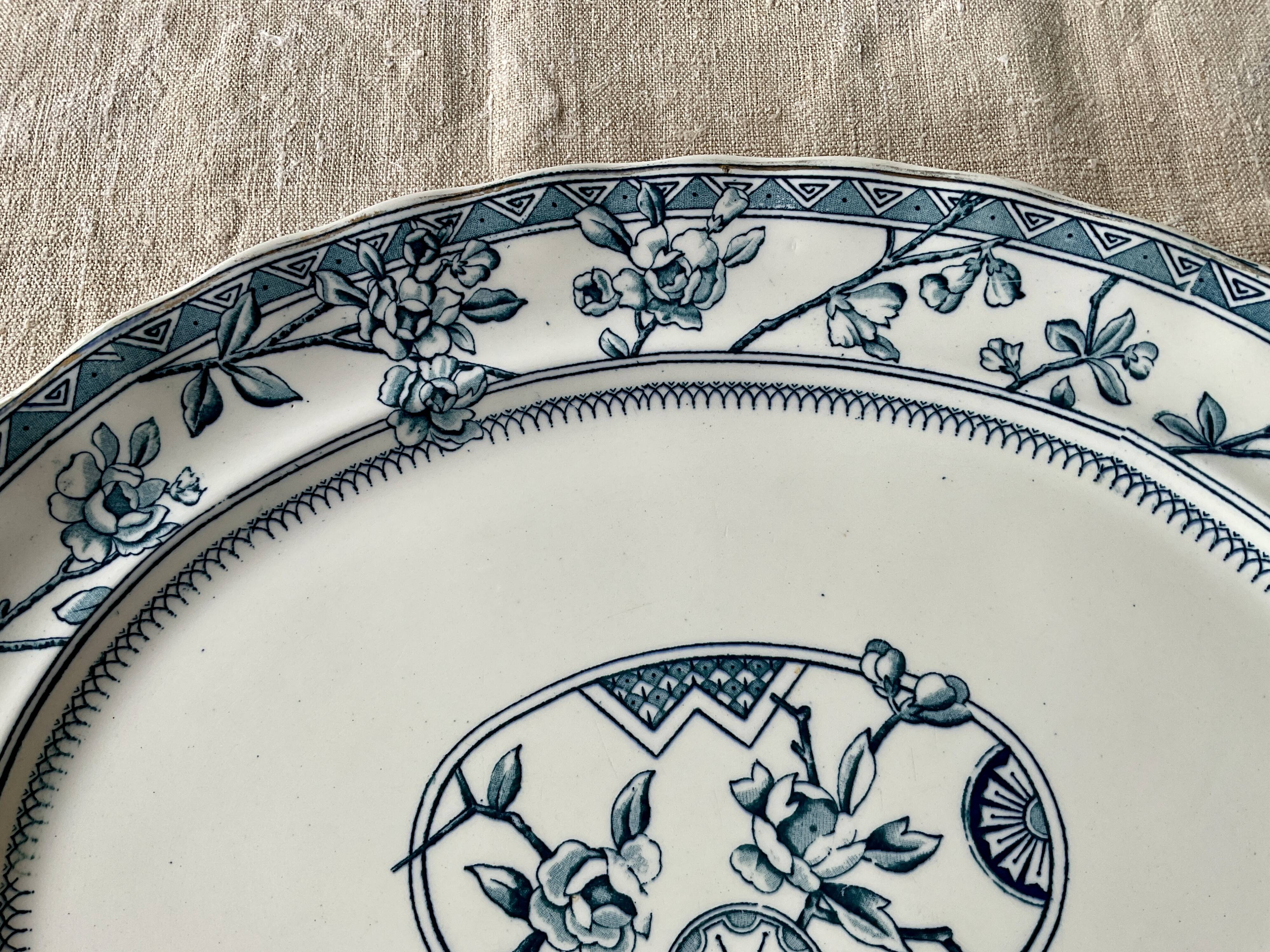 Large oval ironstone dish, Keeling earthenware, “Victoria” model