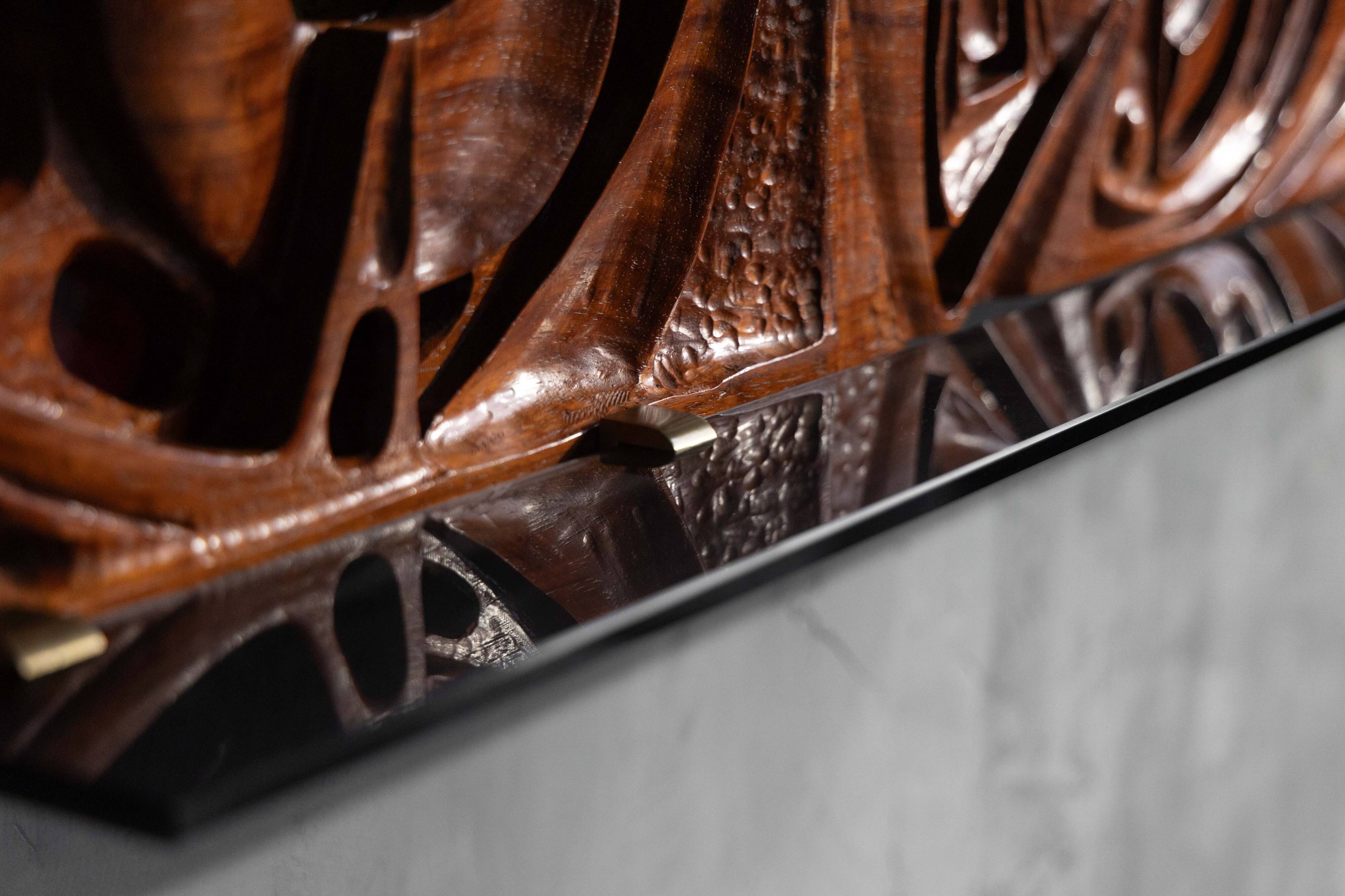 Carved wooden wall panel by Gianni Pinna, Italy, 1970s
