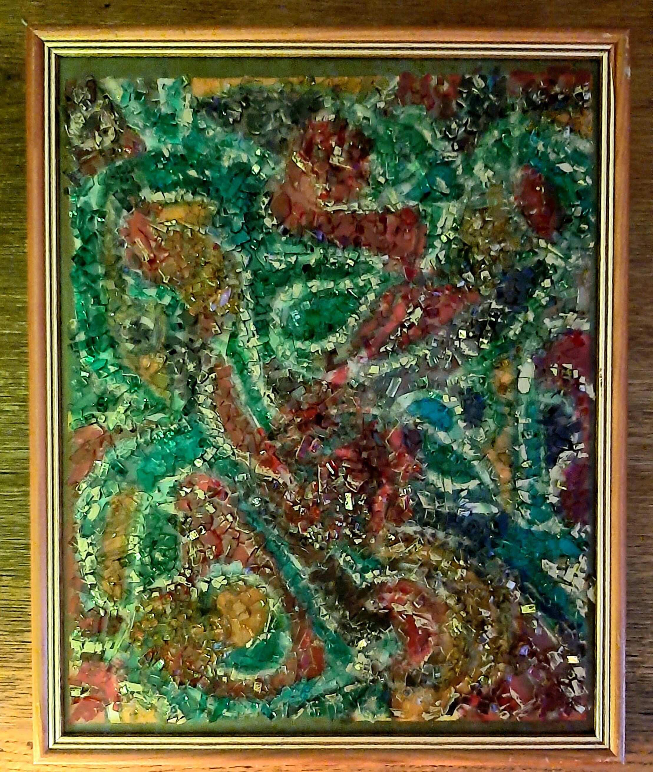 Surrealist painting signed, vintage 1970