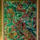 Surrealist painting signed, vintage 1970