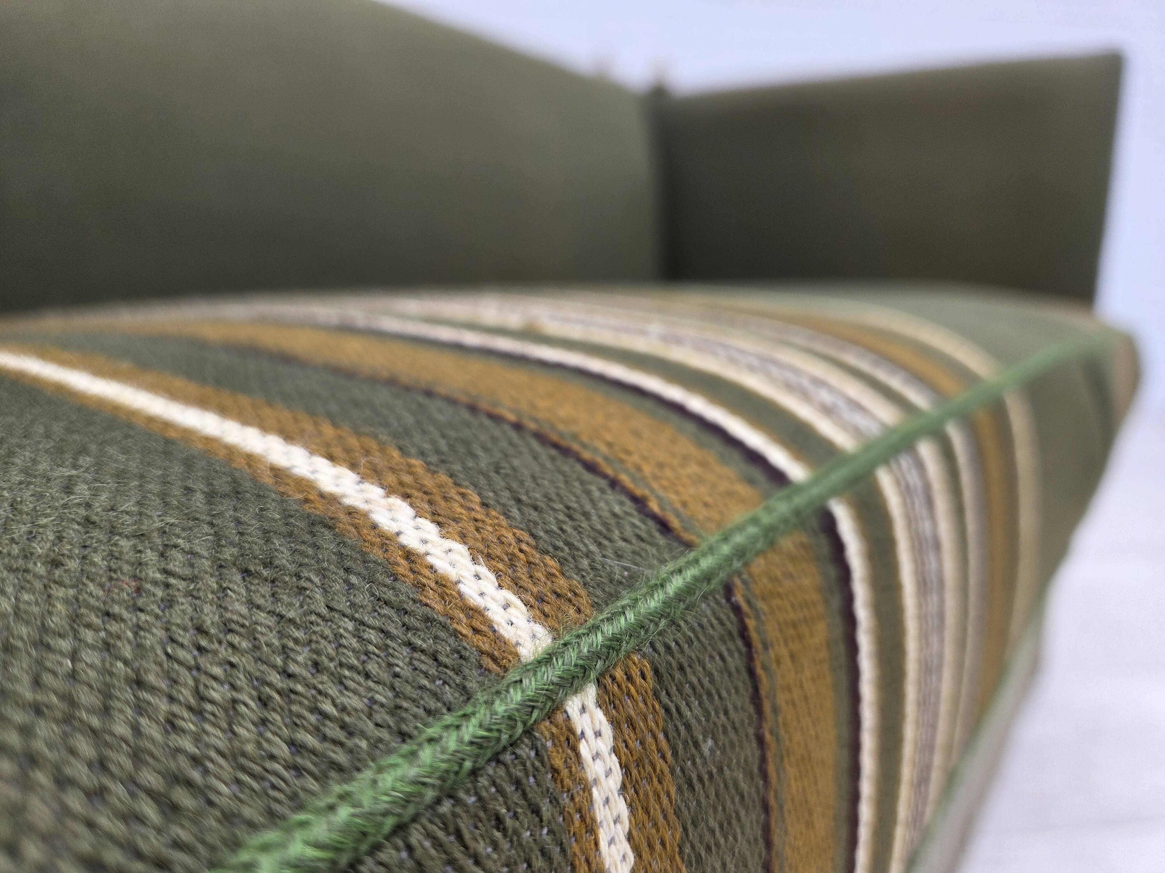 1970s, Danish 2-seater drop arm "Spanish" sofa, furniture wool.