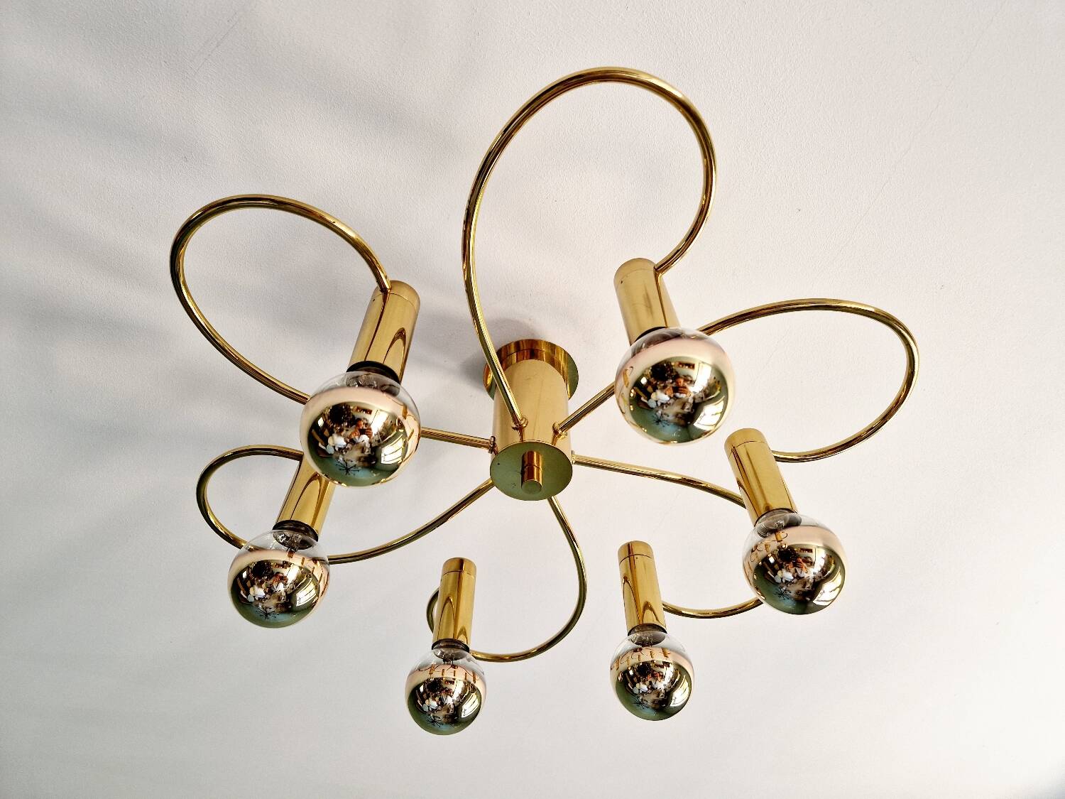 Brass ceiling light, Cosack Leuchten, 1970s