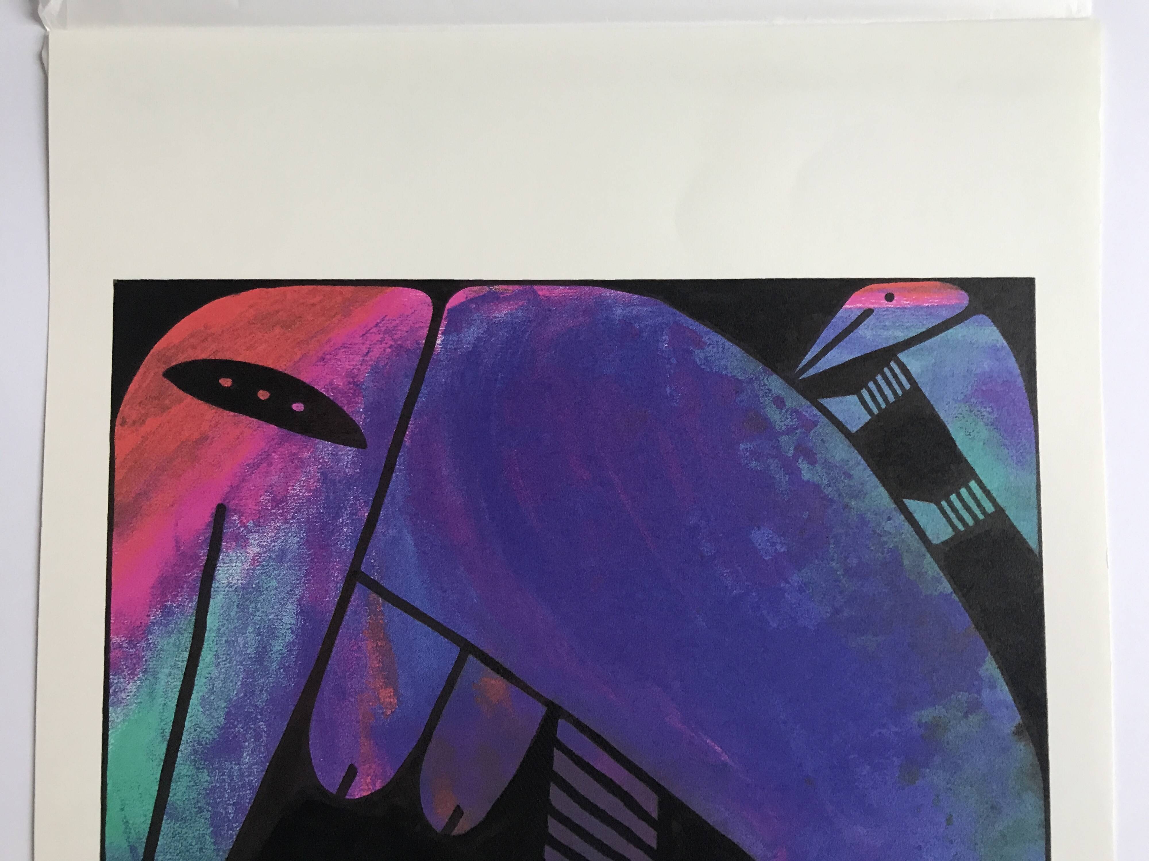 Pierre SZÉKELY, Dragons mère et fils, 1989. Epreuve laser signée au crayon