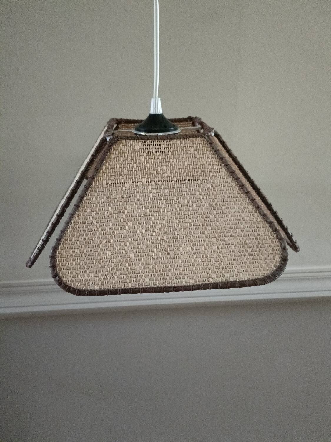 Vintage rattan blade pendant light