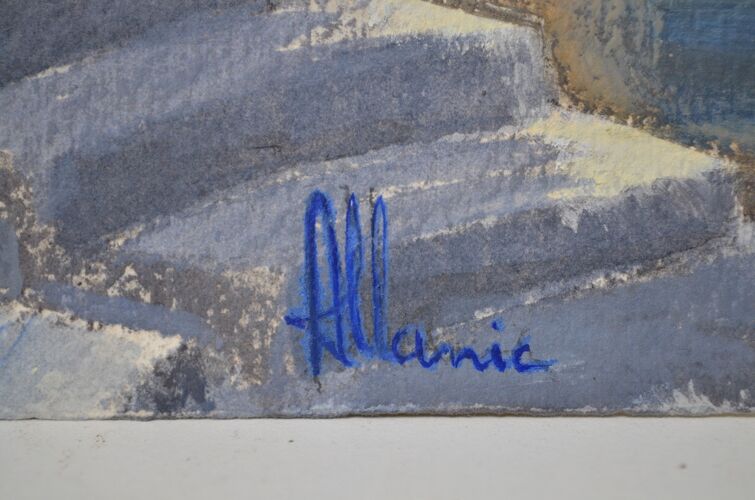 « L'amphithéatre en Méditerranée » aquarelle gouachée signée Yves Allanic