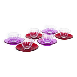 Set of glass cups, Italian design, 1970s, manufactured by Fratelli Guzzini