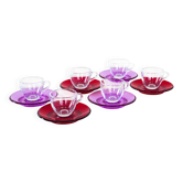 Set of glass cups, Italian design, 1970s, manufactured by Fratelli Guzzini