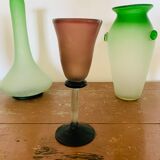 Set of 8 vases, bowls, in glass paste