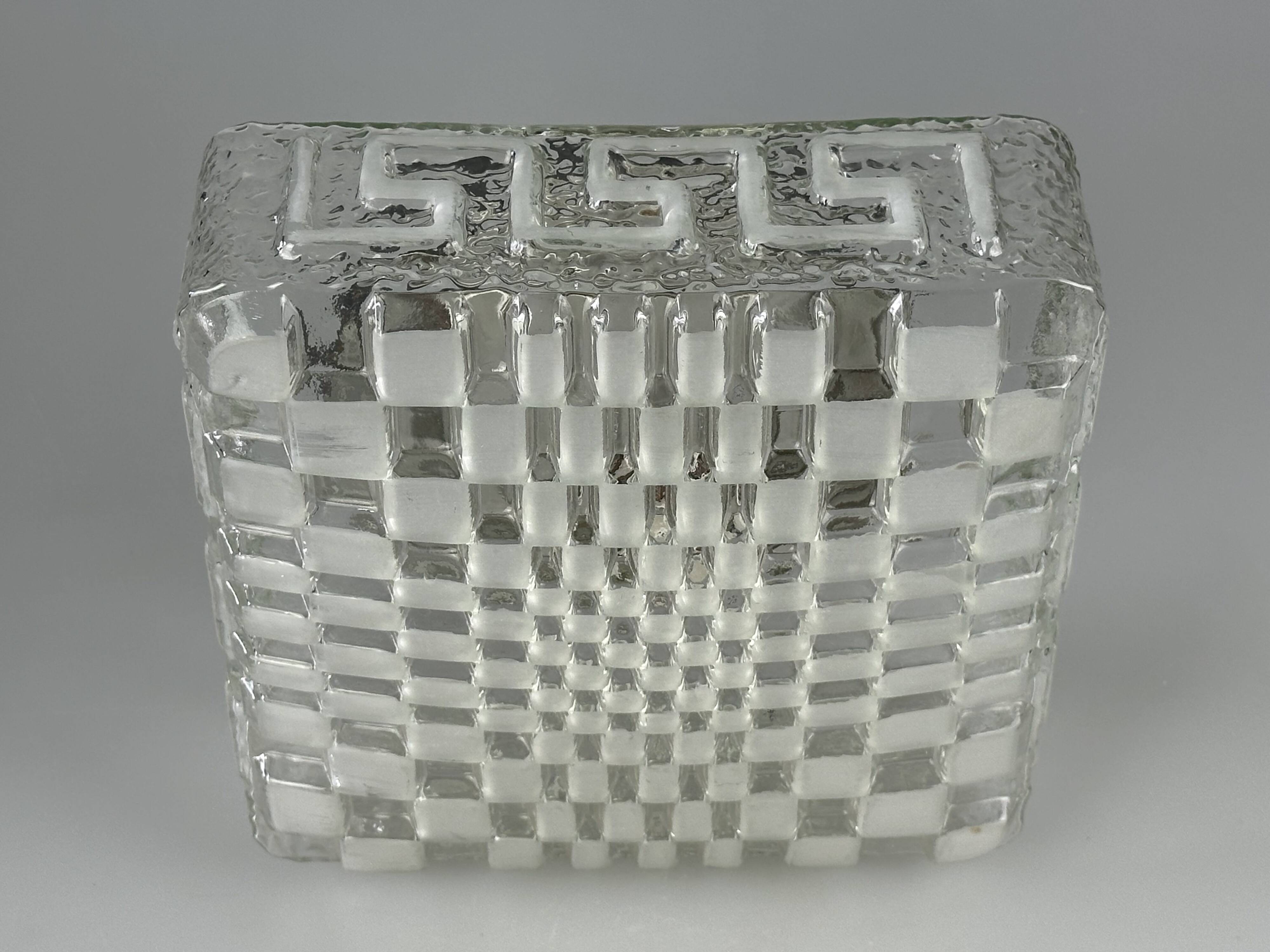 1960s 1970s Lamp Light Ceiling Flush Mount Glass German Design