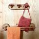 Coat rack and vintage towel rack set