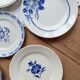 6 vintage mismatched blue and white earthenware dessert plates