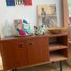 Small vintage sideboard with black metal legs