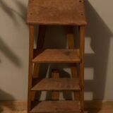 Solid wood stepladder with 4 levels, 20th century, mortise-tenon mountings