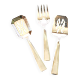Set of 3 modernist 1950s dessert cutlery in silver by RENEKA.