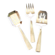 Set of 3 modernist 1950s dessert cutlery in silver by RENEKA.
